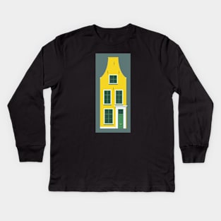 Old house in Leiden Holland Kids Long Sleeve T-Shirt